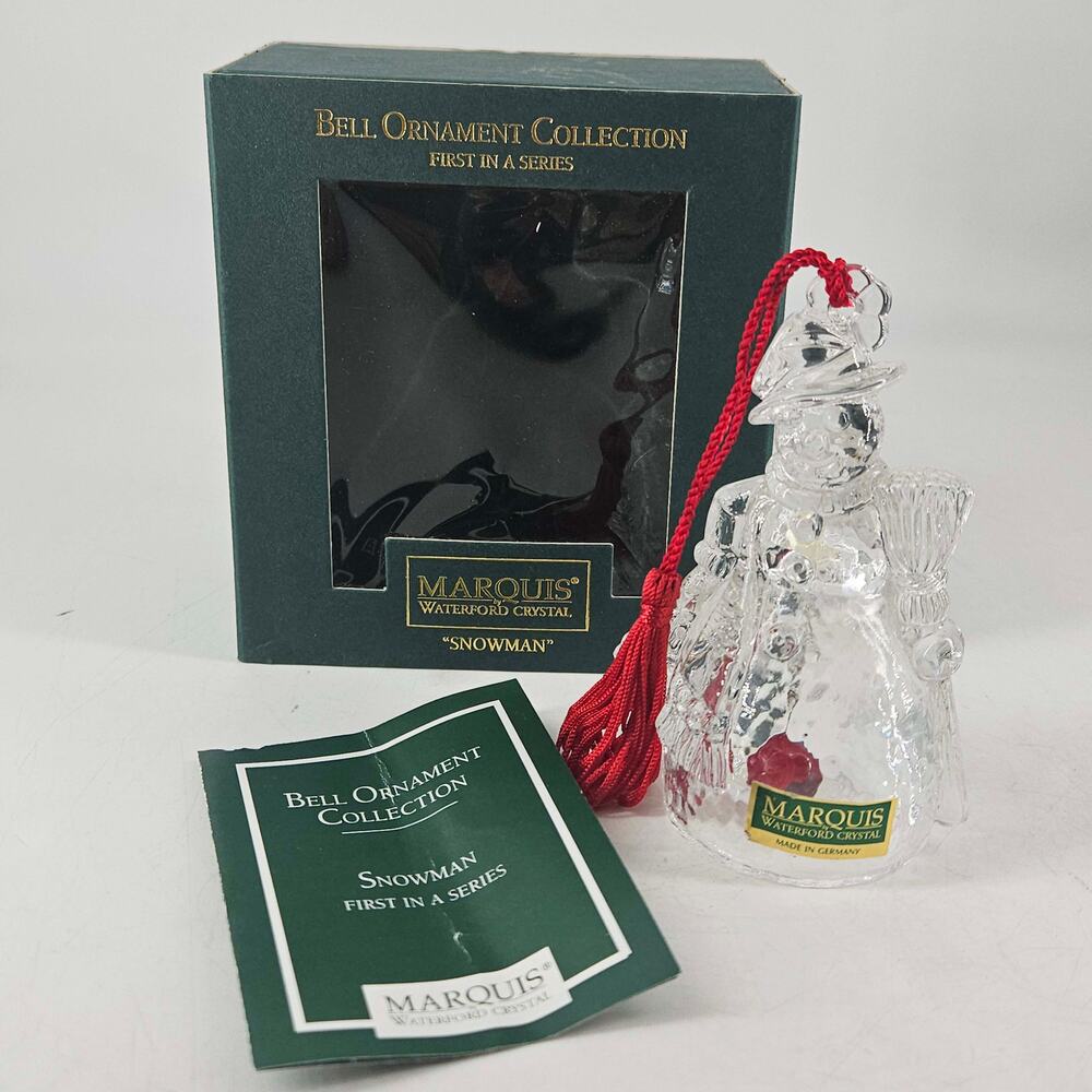 Vintage Marquis by Waterford Crystal Snowman Bell Ornament Ornament